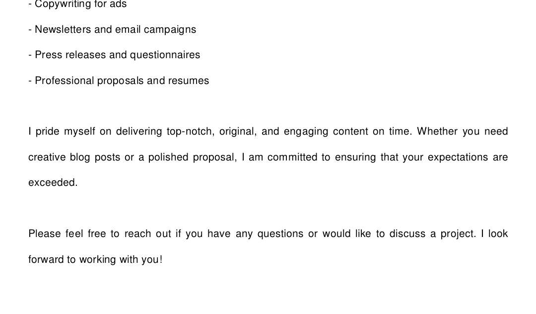 "Expert Content Writing, Proposal Creation & Professional Resume Services"