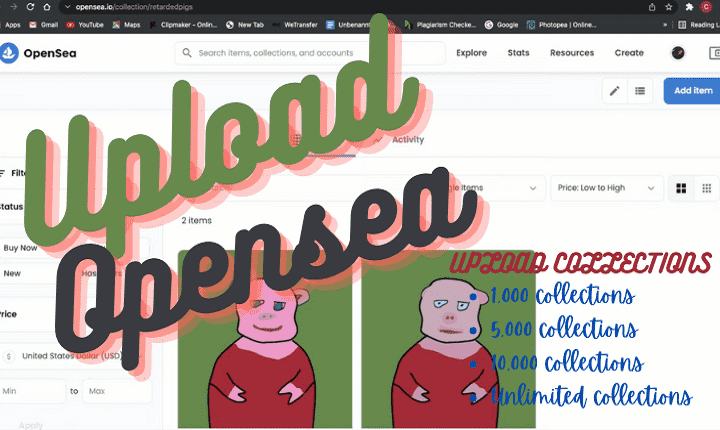 I will upload bulk nfts to opensea, listing, upload opensea