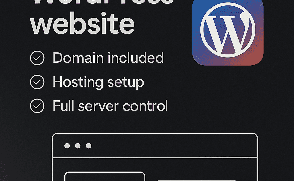 I will create a custom WordPress website with hosting and domain included