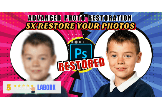 restore and upscale low resolution, old, blurry image