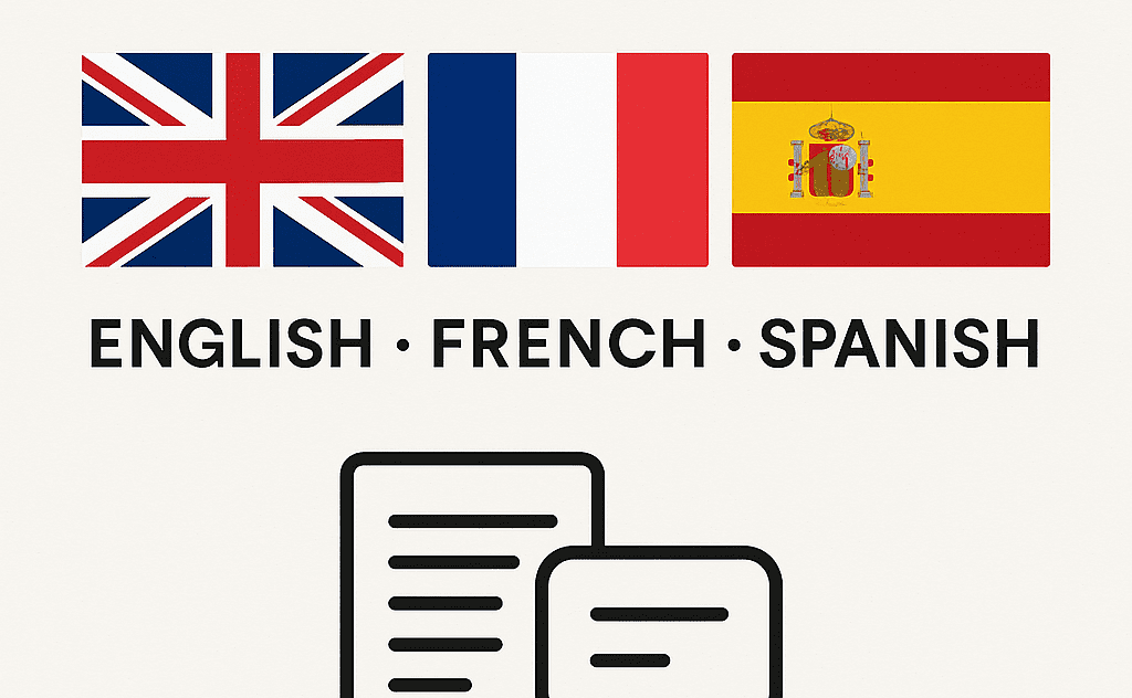 I will translate your documents between English, French, Spanish, and more