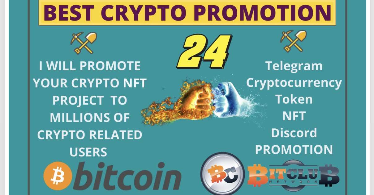 i will do crypto, nft, and token promotion to all social media platform