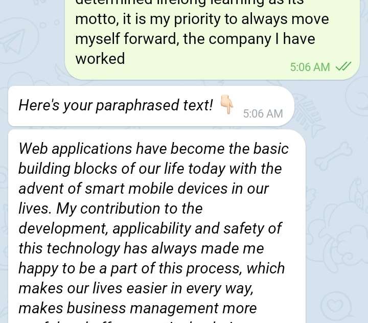 I will build telegram AI bot bot,paraphrase bot,GPT AI bot for you