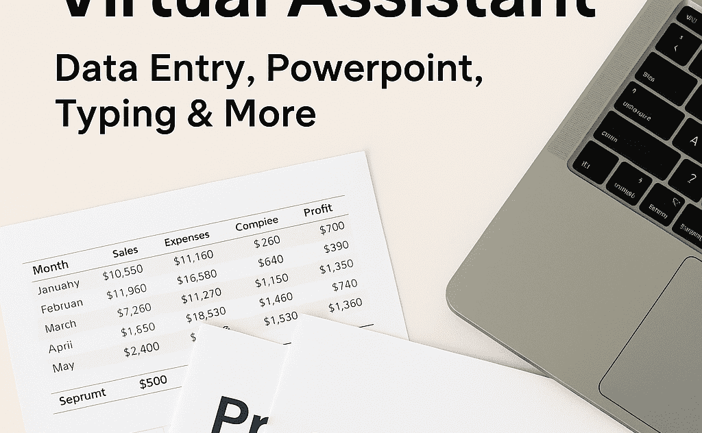 Your All-in-One Virtual Assistant: Data Entry, PPT, Research & More
