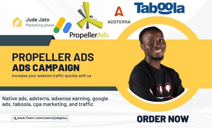 I will make propeller ads, native ads, taboola ads,and ads campaign