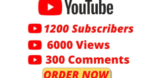 1200 Real Youtube Subscribers + 6000 Youtube Views + 300 Youtube Comments