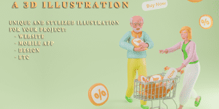 I will create a stylistic 3d illustration for your project