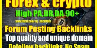 Forex, crypto related forum posting backlinks