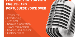 I will provide you with English and Portuguese voice over