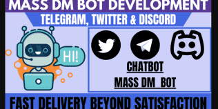 I will do twitter mass dm bot, telegram bot, telegram group help bot
