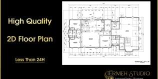 I will create high quality architectural 2D plans