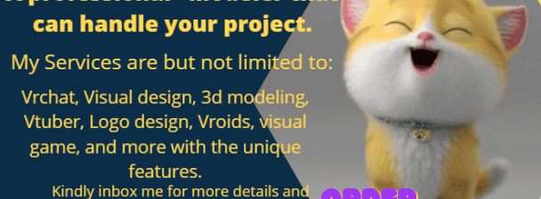 I will design vrchat, avatar, vtuber, 3d modeling