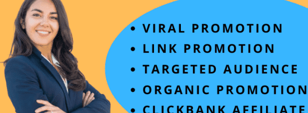 I will do affiliate link promotion clickbank promotion