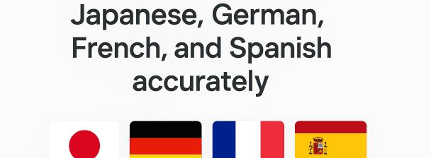 I will translate English to Japanese, German, French, and Spanish accurately