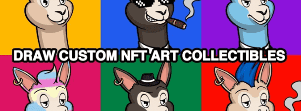 do custom nft art cartoon collection with 1k 5k 10k nft