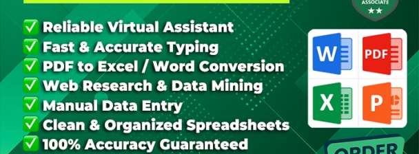 I will handle data entry, typing, and spreadsheet tasks efficiently