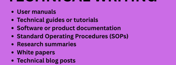 Clear and concise technical writing ,user manuals, SOPs, reports