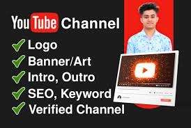 I will youtube channel create and setup with logo, banner design, SEO and intro outro video editing