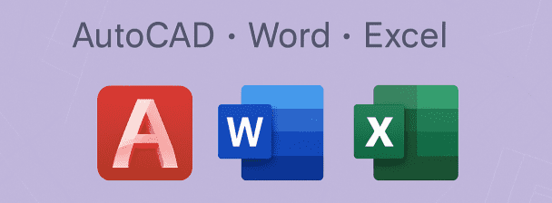 AutoCAD designs and Microsoft Word & Excel works