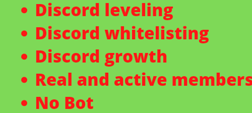 I will do discord chat, discord leveling, discord whitelist