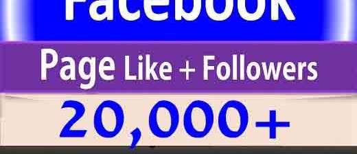 I will promote your facebook page to get 20K Page Like + Follower Lifetime Guarantee None Drop
