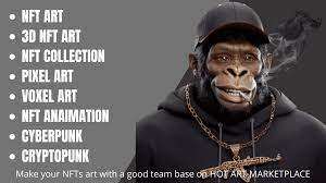 I will create ape nft, monkey nft, 10k 3d nft art collection