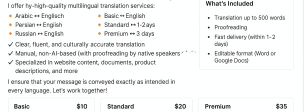 Multilingual Translation: Arabic, Persian, Turkish, Russian, Azerbaijani, Dari ↔ English