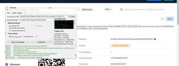 Bitcoin Transaction Hijacker V 4.0.1 UTX Exploit