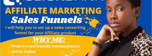 I will do affiliate marketing clickbank sales funnel clickbank promotion affiliate link