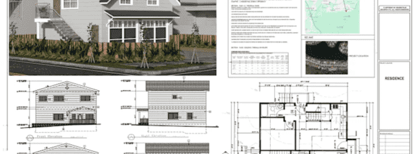 I will draw architectural floor plans, elevation, section, roof, site plans in autocad