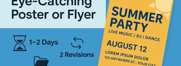 I will design a modern and eye-catching poster or flyer
