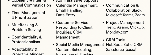 I help in general & executive Virtual assistance and bookkeeping