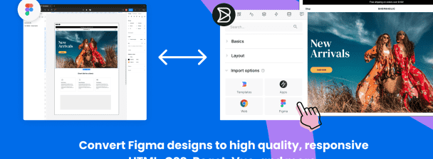 Convert Figma/Adobe design to responsive HTML/JS templates