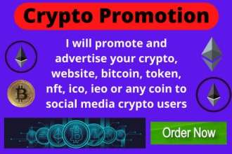 I will promote your crypto, nft, token, ico on social media
