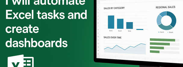 I will automate Excel tasks and create dashboards or reports