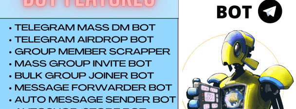 I will create telegram bot, mass dm bot, forwarding bot, crypto tracking bot, clone bot, alert bot, python bot