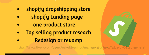 I will be shopify website design redesign landing page shopify virtual assistance