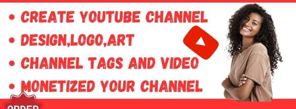 create and setup youtube channel, logo, channel art and channel creation