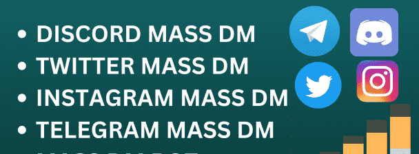 I will do discord mass dm, twitter mass dm, telegram, instagram mass dm, mass dm bot
