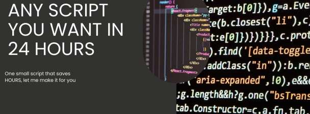 I will make a powerful script for you that saves lots of work, ANY SCRIPT, in just 24 HOURS!!!