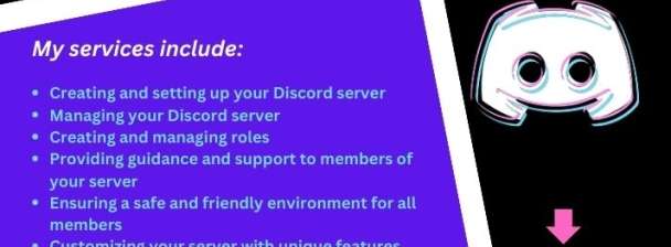 I will be Creating and managing roles, permissions, and channels to ensure your server runs smoothly