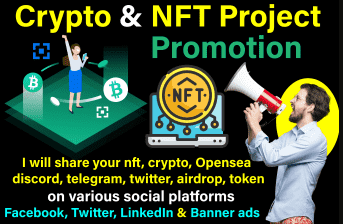 advertise and promote crypto, nft, opensea, discord, telegram or coin marketing