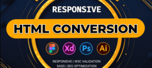 convert PSD to HTML, xd to html, figma to HTML, pdf to HTML, sketch, website