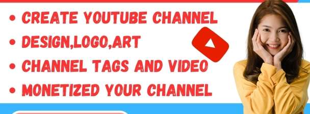 I will create and setup youtube channel logo,art, intro outro video