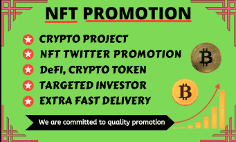 I will do nft promotion, token, opensea, twitter and crypto marketing