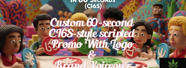Standard: Custom 60-Second 'Cannabis In 60 Seconds' (CI6S) Style Promo with Logo and Brand Voiceover