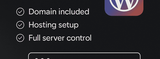 I will create a custom WordPress website with hosting and domain included