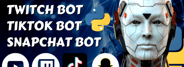I will develop telegram bot snapchat twitch bot discord bot instagram bot tiktok facebook bot youtube automation bot