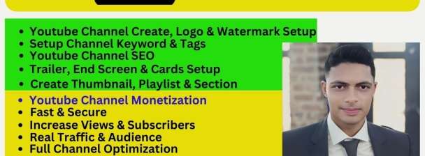 I will do Create Youtube Channel, SEO, Promotion and Monetization