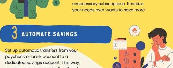 An infographic for the topic "5 ways to save money"